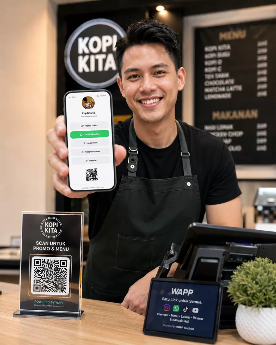 Malay-language bio links example: Scan untuk Promo Menu