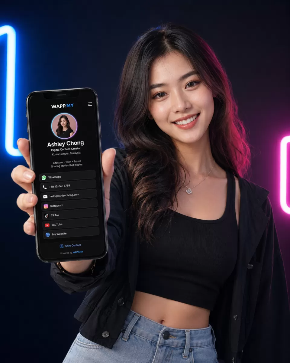 vCard digital business card example — Ashley Chong