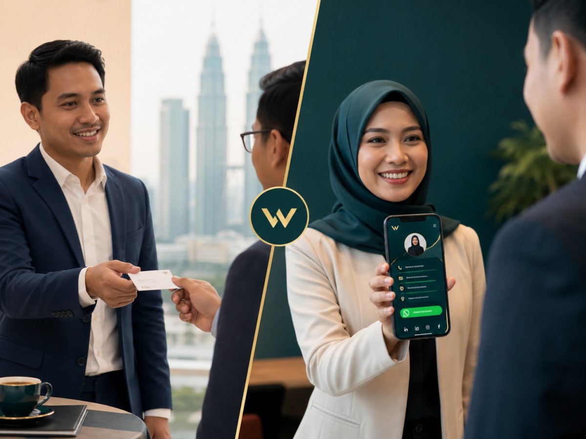 Digital business card vs paper card