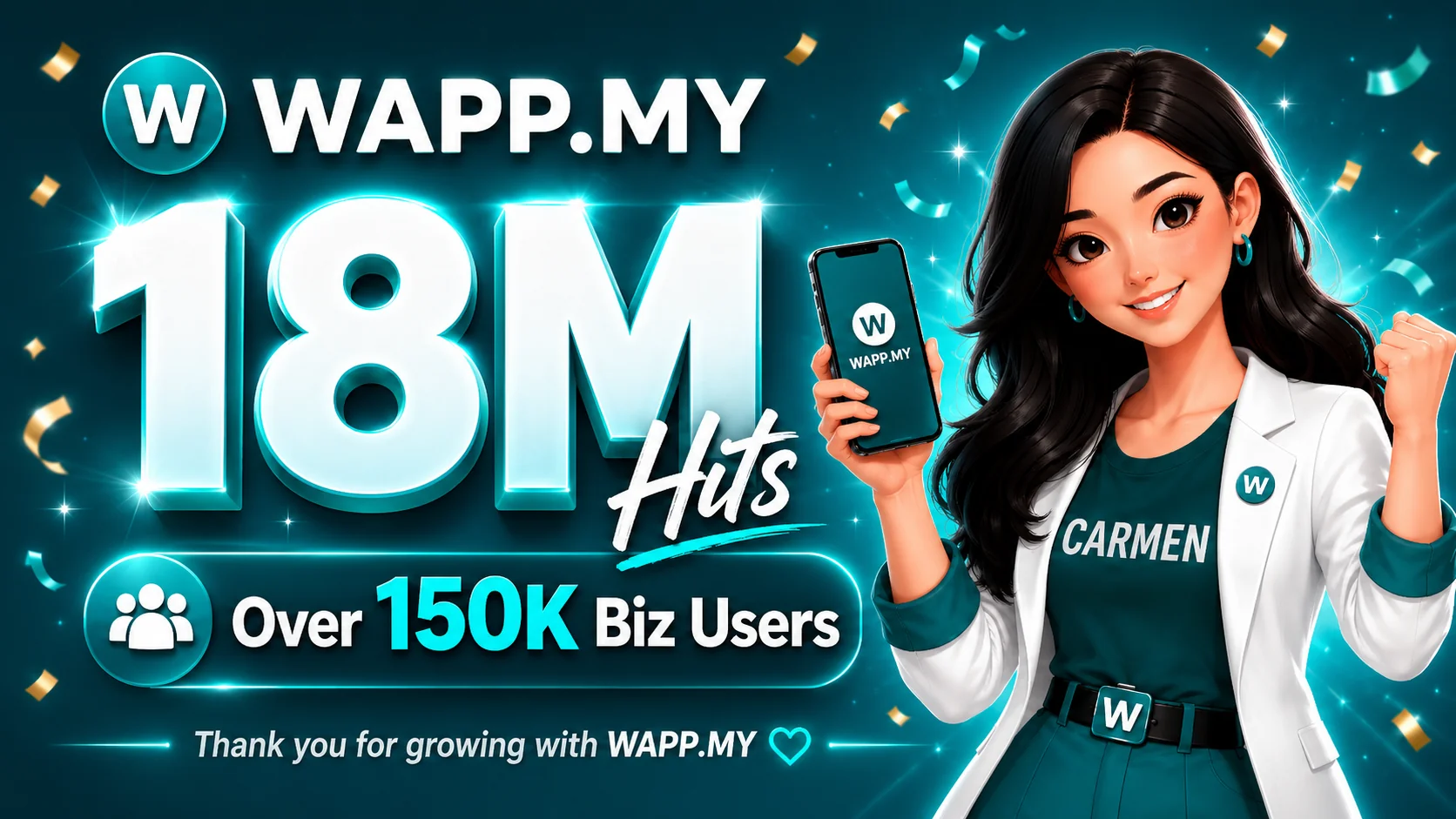 CARMEN celebrating 18 million links milestone on WAPP.MY